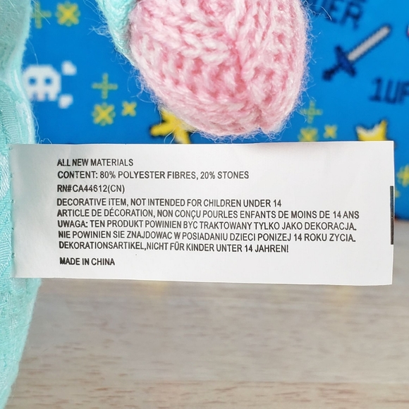 Spring Gnome Plush Wearing Pink Hat w/ Reading Glasses & White Sequin Bunny Ears - Picture 10 of 11